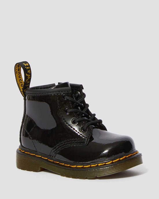 Kids' Dr Martens Infant 1460 Patent Leather Lace Up Boots Black Patent Lamper | 348ZKRMOC