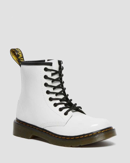 Kids' Dr Martens Junior 1460 Patent Leather Lace Up Boots Patent Lamper | 765YOJGVL