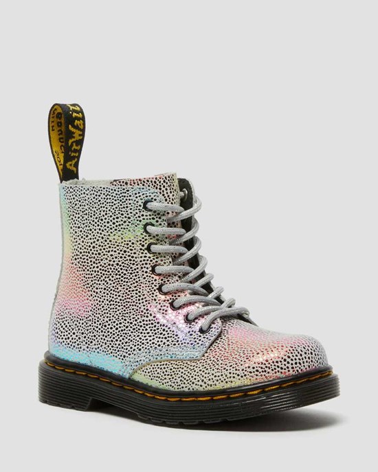 Kids' Dr Martens Toddler 1460 Pascal Iridescent Lace Up Boots Multi Kidray | 028POTZRC