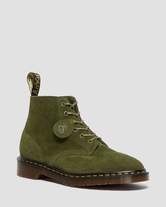 Men's Dr Martens 101 Suede Ankle Boots Green Desert Oasis Suede | 810BMZTVU