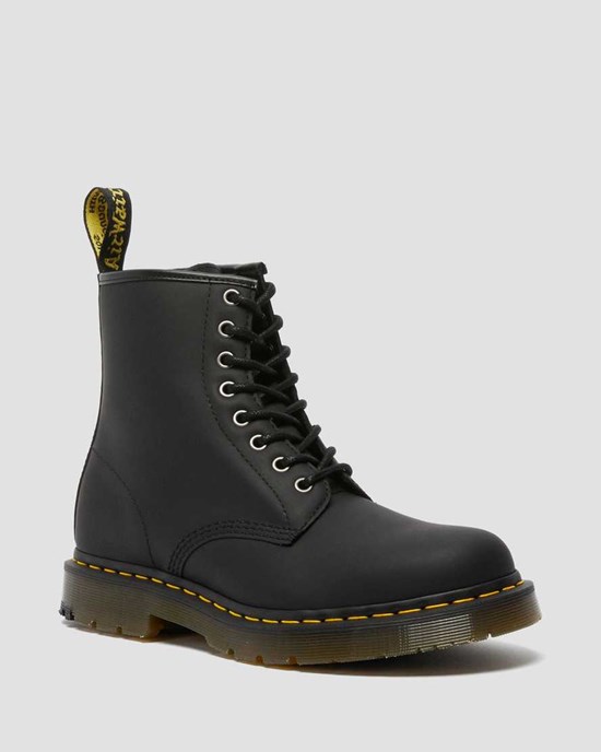 Men's Dr Martens 1460 DM's Wintergrip Ankle Boots Black Snowplow | 017NUSMKQ