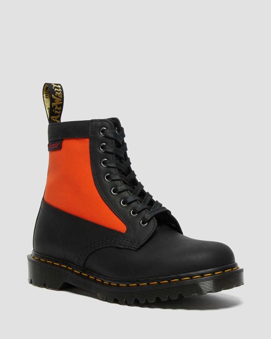 Men's Dr Martens 1460 Panel Made in England Leather Lace Up Boots Black Dockyard | 419YMCLPF