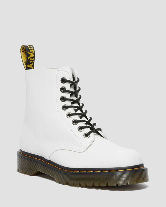 Men's Dr Martens 1460 Pascal Bex Pisa Leather Lace Up Boots White Pisa | 174DECSOT