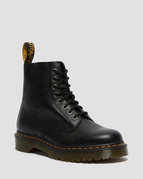 Men's Dr Martens 1460 Pascal Bex Pisa Leather Lace Up Boots Black Pisa | 653DHLBFT