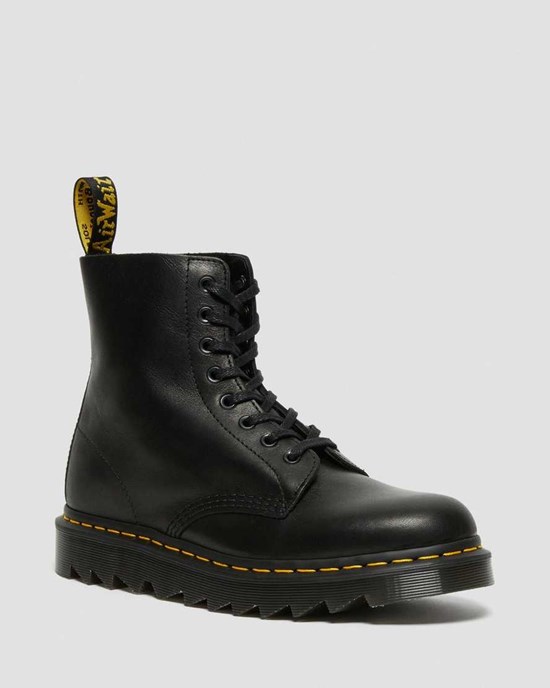 Men's Dr Martens 1460 Pascal Ziggy Leather Ankle Boots Black Luxor | 239DOVPHZ