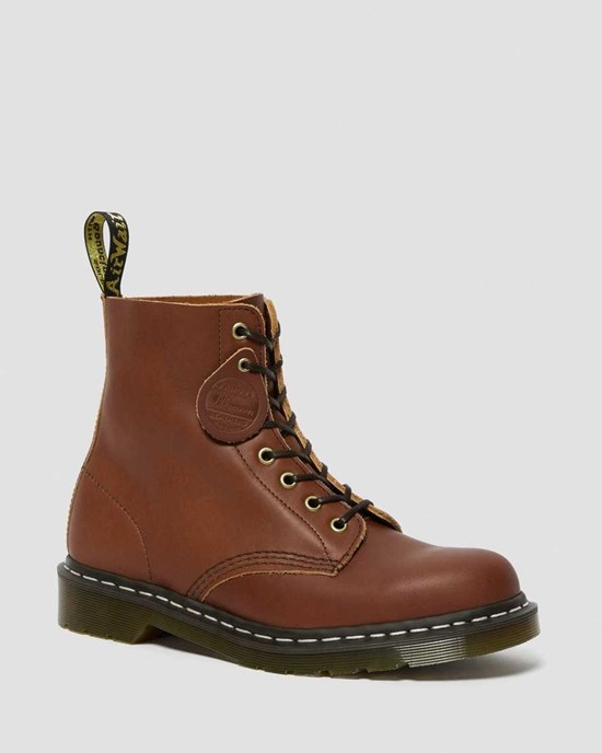 Men's Dr Martens 1460 Veg Tan Leather Ankle Boots Tan Essex Veg Tan | 207CEYNXQ