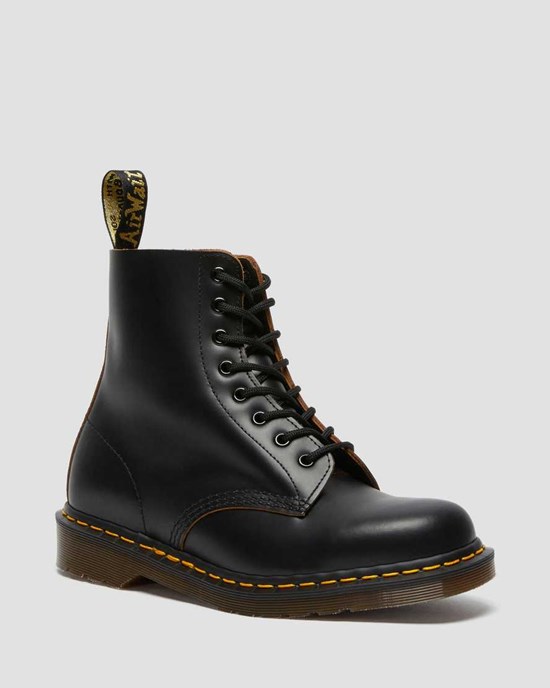 Men's Dr Martens 1460 Vintage Made in England Ankle Boots Black Quilon | 809DXUITE