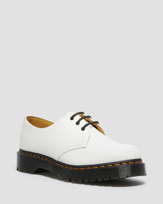 Men's Dr Martens 1461 Bex Smooth Leather Oxford Shoes White Smooth Leather | 437NVCQSU