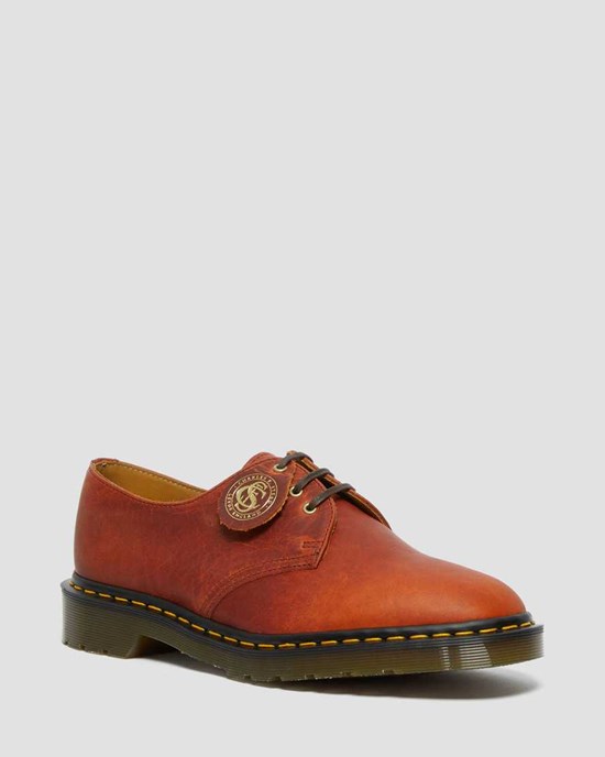 Men's Dr Martens 1461 Made in England Classic Oil Leather Oxford Shoes Brown Classic Oiled Shoulder | 549KBXACW