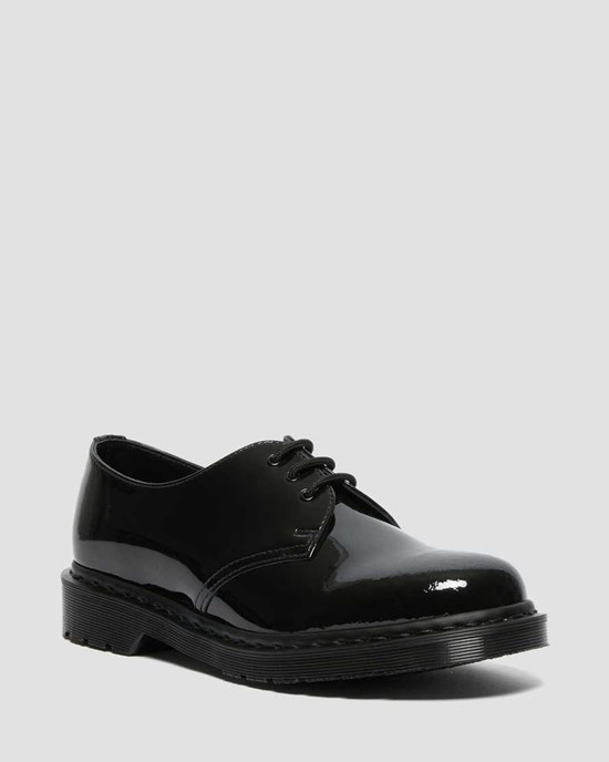 Men's Dr Martens 1461 Made in England Mono Patent Leather Oxford Shoes Black Patent Lamper | 283QHJDUY