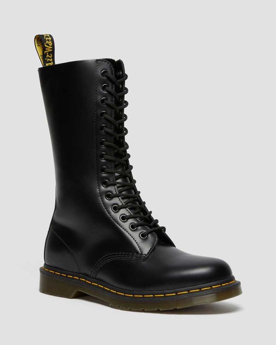 Men's Dr Martens 1914 Smooth Leather Lace Up Boots Black Smooth Leather | 104SURAKV