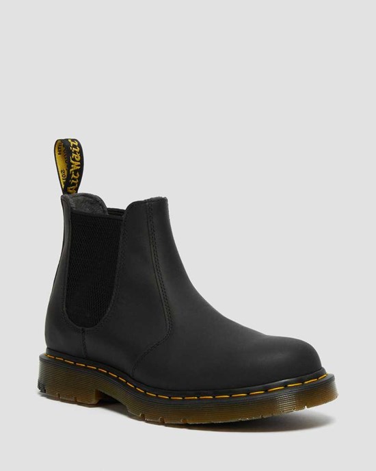 Men's Dr Martens 2976 DM's Wintergrip Chelsea Boots Black Snowplow | 459PVJCFG