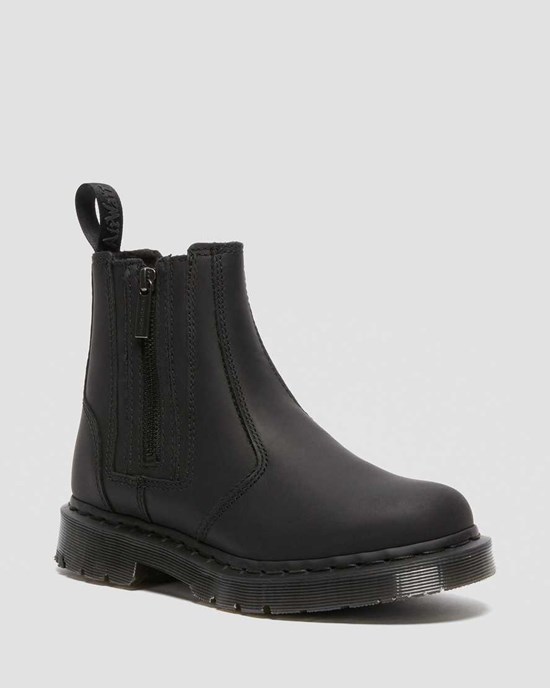 Men's Dr Martens 2976 DM's Wintergrip Zip Up Boots Black Snowplow | 105RZFIUN