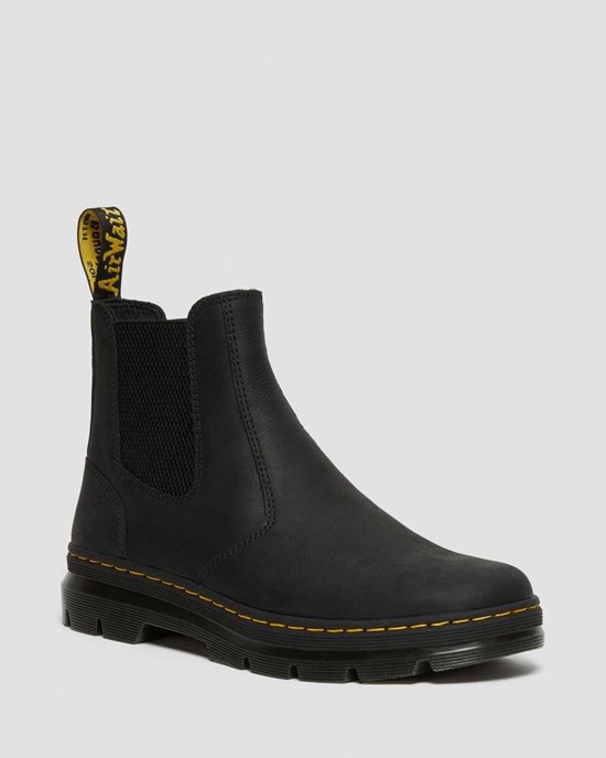 Men's Dr Martens 2976 Leather Casual Ankle Boots Black Wyoming | 738IUKTZD