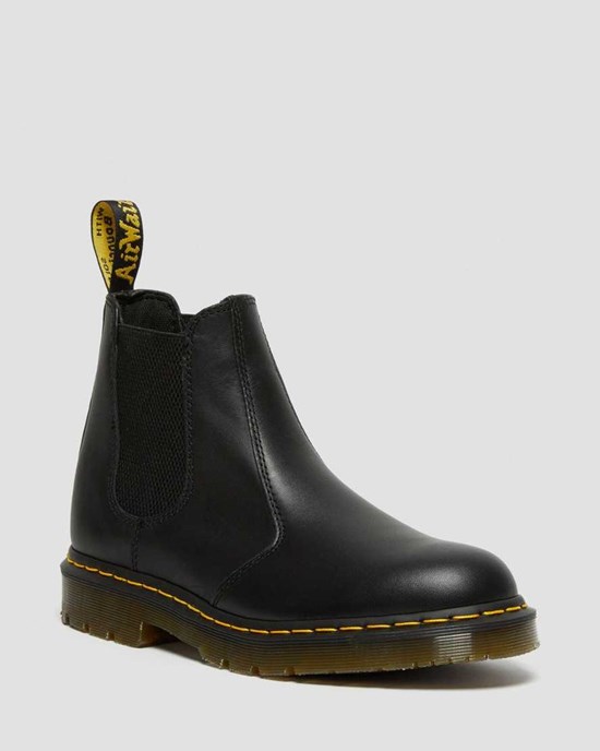 Men's Dr Martens 2976 Slip Resistant Leather Ankle Boots Black Industrial Full Grain | 380UGMZID