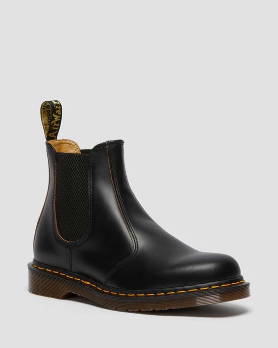 Men's Dr Martens 2976 Vintage Made In England Chelsea Boots Black Quilon | 954FBIKWP