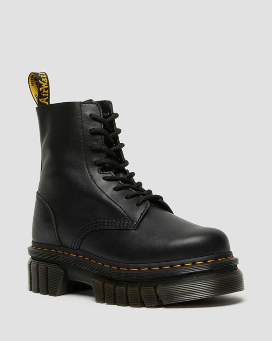 Men's Dr Martens Audrick Nappa Leather Platform Ankle Boots Black Nappa Lux | 862FKTIUV