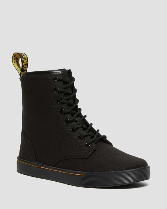 Men's Dr Martens Cairo Canvas Lace Up Boots Black Canvas | 783NCOMDW