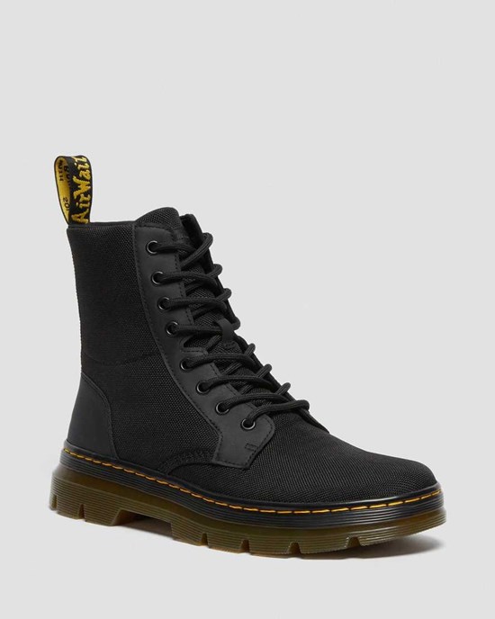 Men's Dr Martens Combs Poly Ankle Boots Black Extra Tough Poly | 832IXGENP