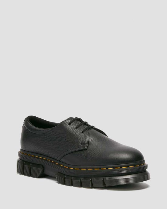 Men's Dr Martens Rikard Lunar Leather Oxford Shoes Black | 609FSUAJB