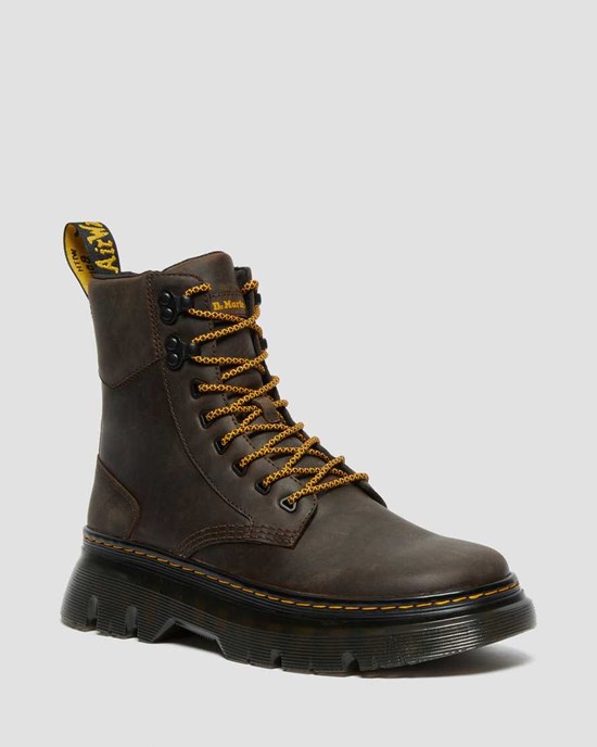 Men's Dr Martens Tarik Crazy Horse Leather Ankle Boots Dark Brown Crazy Horse Leather | 562LSFYHM