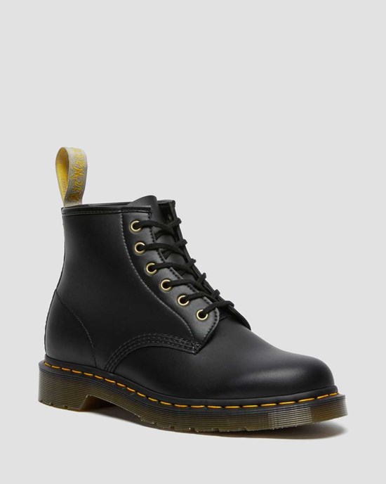 Men's Dr Martens Vegan 101 Felix Lace Up Boots Black Felix Rub Off | 498EMDHYZ