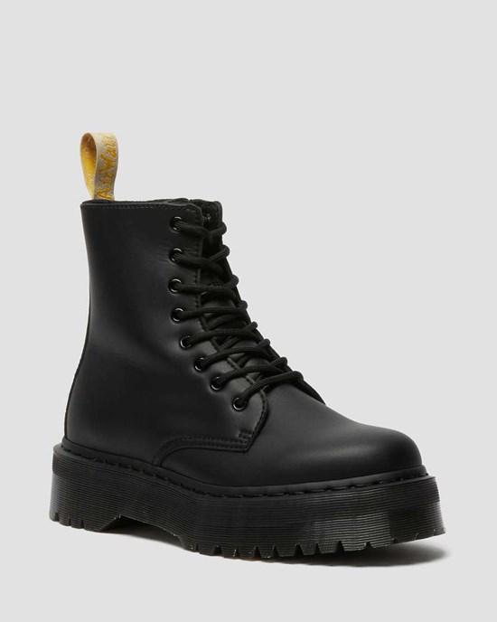 Men's Dr Martens Vegan Jadon II Mono Ankle Boots Black Felix Rub Off | 764RYMNFJ