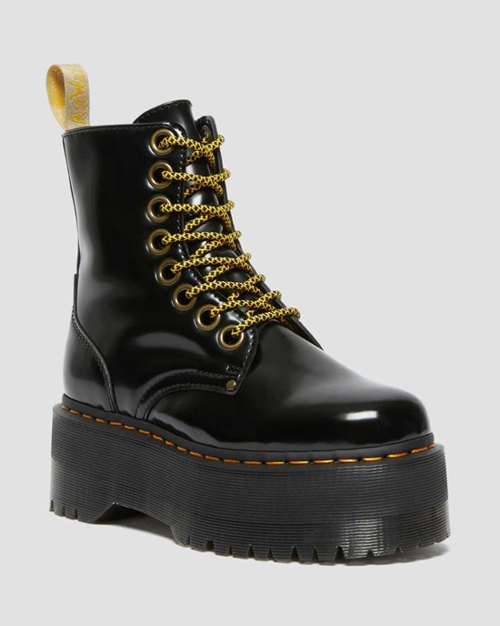 Men's Dr Martens Vegan Jadon Max Zip Up Boots Black Oxford | 075OEIVLS