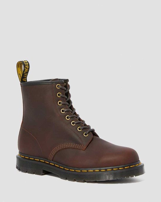 Women's Dr Martens 1460 DM's Wintergrip Ankle Boots Cocoa Snowplow | 384ZYMFLN