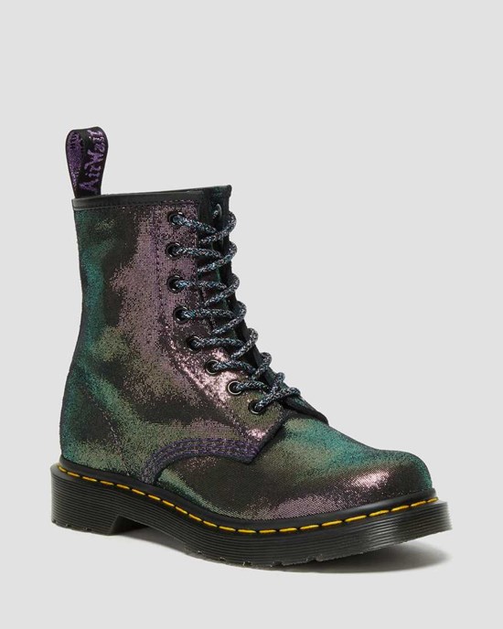 Women's Dr Martens 1460 Disco Iridescent Suede Lace Up Boots Purple Disco | 670BACWJS