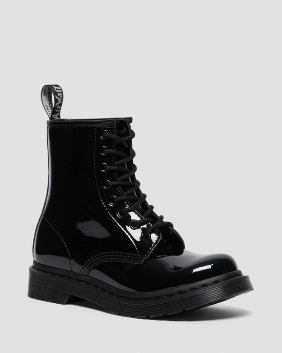 Women's Dr Martens 1460 Mono Patent Leather Ankle Boots Black Patent Lamper | 357OZSJQA