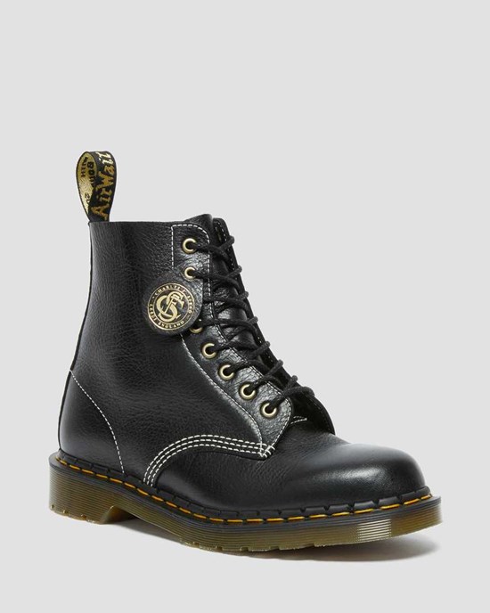 Women's Dr Martens 1460 Pascal Made in England Classic Leather Lace Up Boots Black Kudu Classic | 356JTNAQM