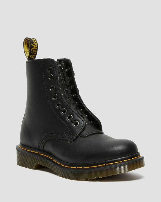 Women's Dr Martens 1460 Pascal Nappa Lace Up Boots Black Nappa | 305YCUJMT