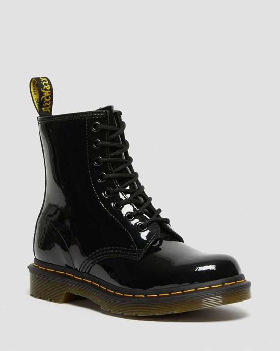 Women's Dr Martens 1460 Patent Leather Ankle Boots Black Patent Lamper | 106TASXWH