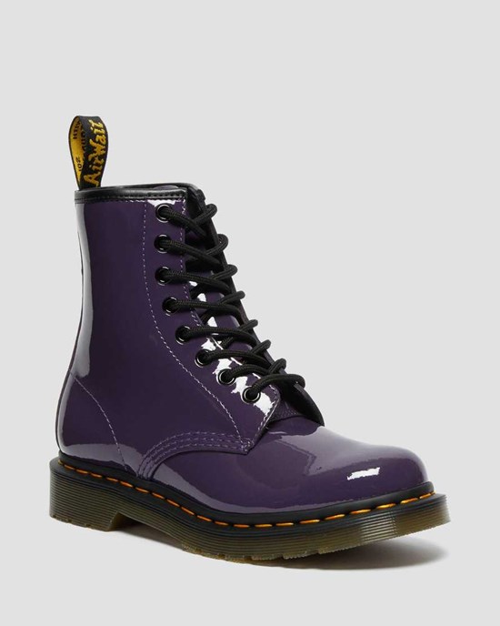 Women's Dr Martens 1460 Patent Leather Lace Up Boots Blackcurrant Patent Lamper | 028TEDGZU