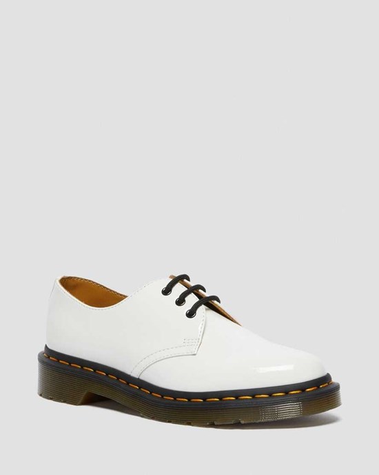 Women's Dr Martens 1461 Patent Leather Patent Shoes White Patent Lamper | 198SJRPHI