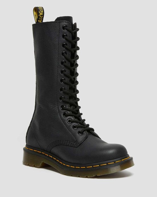 Women's Dr Martens 1B99 Virginia Leather Lace Up Boots Black Virginia | 417RULSMQ