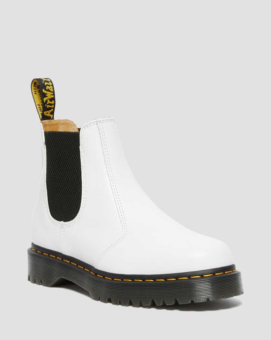 Women's Dr Martens 2976 Bex Smooth Leather Chelsea Boots White Smooth Leather | 326ZCTKAI