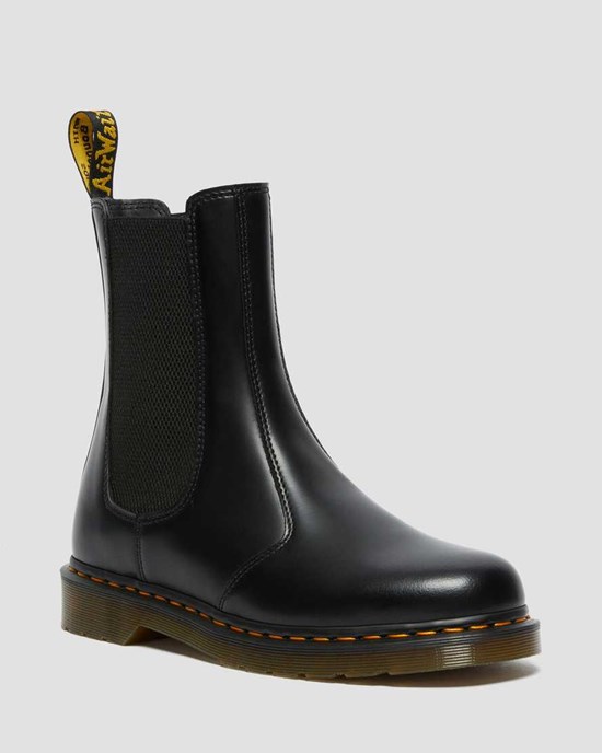 Women's Dr Martens 2976 Hi Smooth Leather Chelsea Boots Black Smooth Leather | 315DVMJXC
