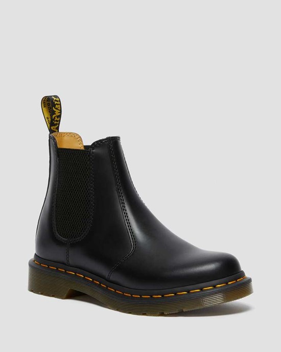 Women's Dr Martens 2976 Smooth Leather Chelsea Boots Black Smooth Leather | 543AYECNM