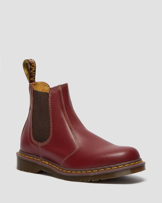 Women's Dr Martens 2976 Vintage Made In England Chelsea Boots Red Quilon | 908BXYVFK