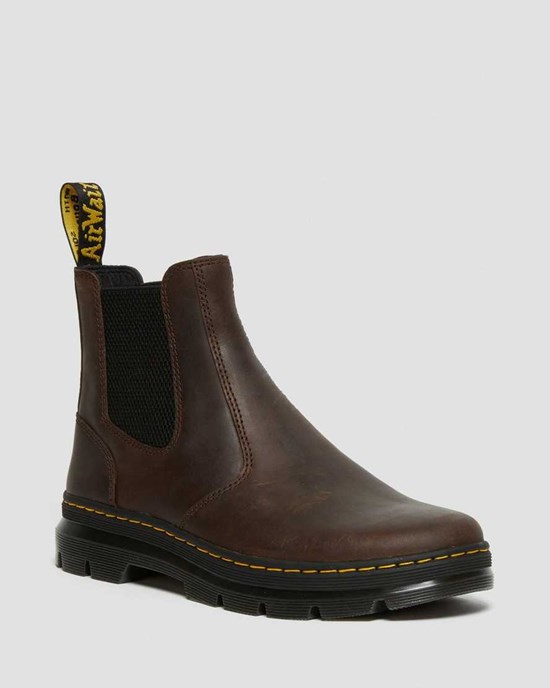 Women's Dr Martens Embury Crazy Horse Leather Ankle Boots Brown Crazy Horse Leather | 258EQKRAY