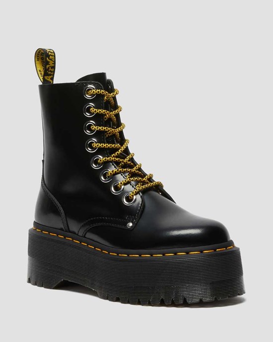 Women's Dr Martens Jadon Max Ankle Boots Black Buttero Leather | 853WJZGAV