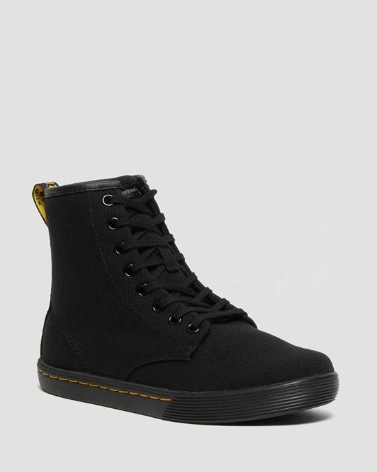 Women's Dr Martens Sheridan Canvas Ankle Boots Black Canvas | 860NZQKIR