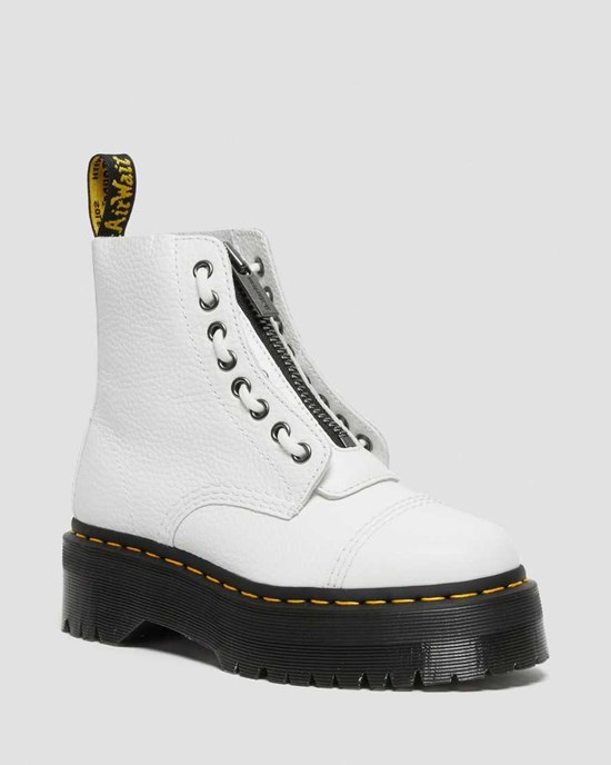 Women's Dr Martens Sinclair Milled Nappa Leather Lace Up Boots White Milled Nappa Leather | 382DZJWSE