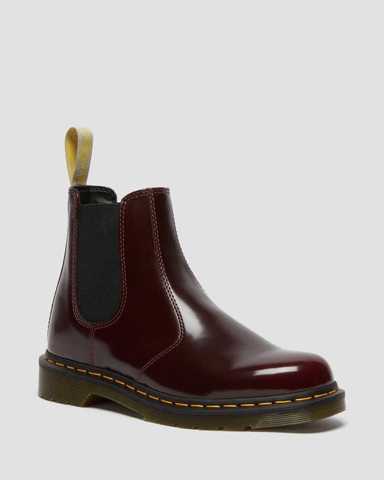 Women's Dr Martens Vegan 2976 Ankle Boots Cherry Red Oxford Rub Off | 690QCZIUM