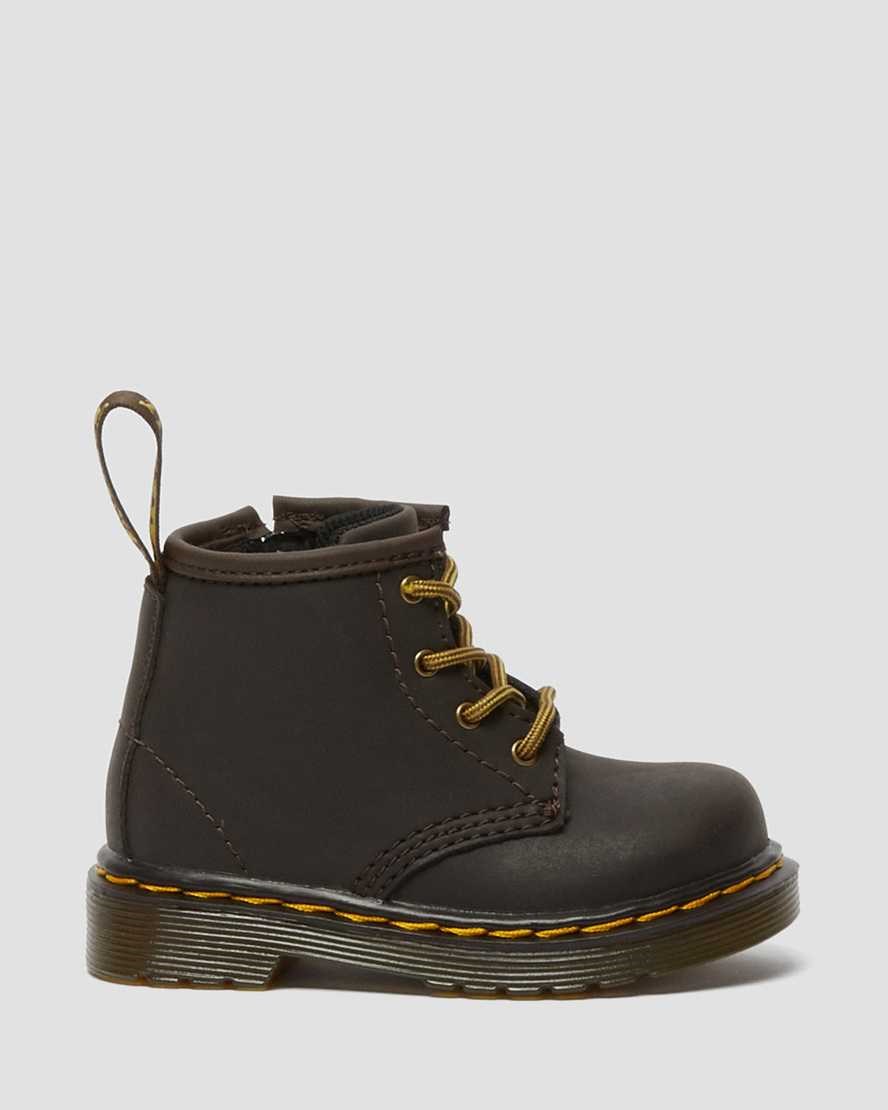 Kids' Dr Martens Infant 1460 Wildhorse Leather Lace Up Boots Dark Brown Wildhorse Lamper | 526ZHAMWV