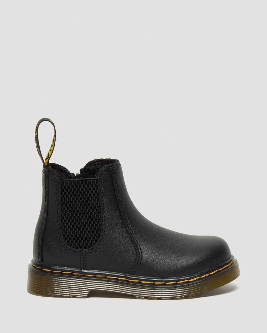 Kids' Dr Martens Infant/Toddler 2976 Softy T Leather Chelsea Boots Black Softy T | 451XGVYMS