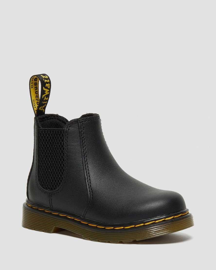 Kids' Dr Martens Infant/Toddler 2976 Softy T Leather Chelsea Boots Black Softy T | 451XGVYMS