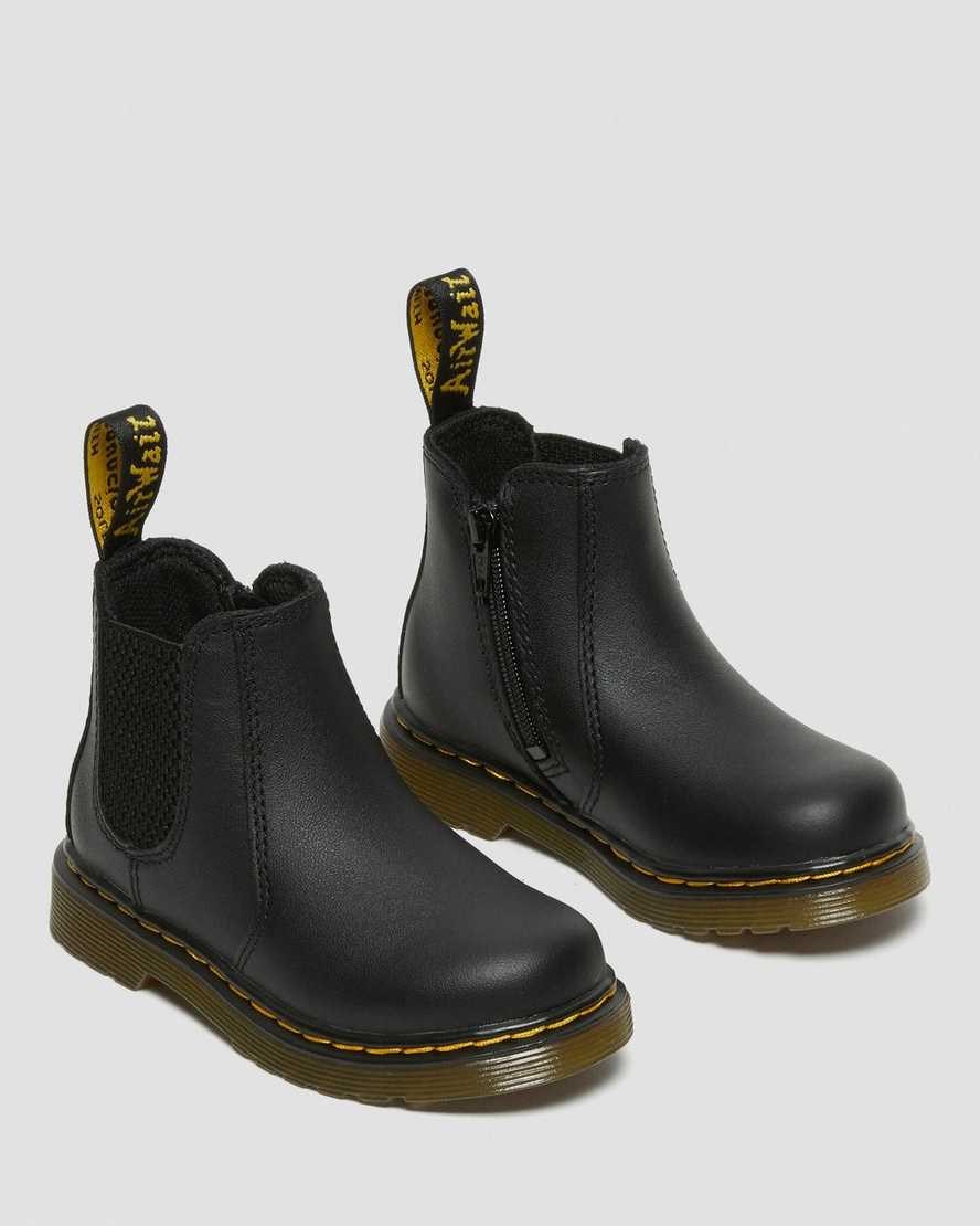 Kids' Dr Martens Infant/Toddler 2976 Softy T Leather Chelsea Boots Black Softy T | 451XGVYMS